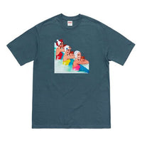 Supreme SS18 Swimmers Tee Dark Slate Printing Short Sleeve Unisex Gray Blue SUP-SS18-500