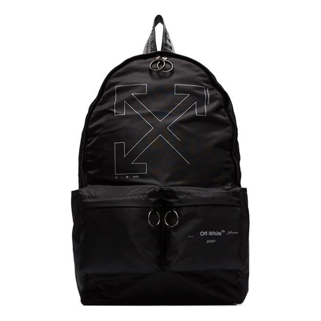 Off-White logo Printing Backpack Black OMNB003E19E480031091