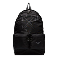 Off-White logo Printing Backpack Black OMNB003E19E480031091
