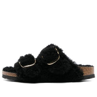 (WMNS) Birkenstock Arizona Big Buckle Shearling Narrow Fit 'Black Gold' 1025920