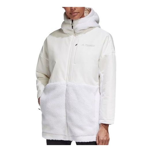 (WMNS) adidas Splicing Sports Hooded Jacket White GI7636