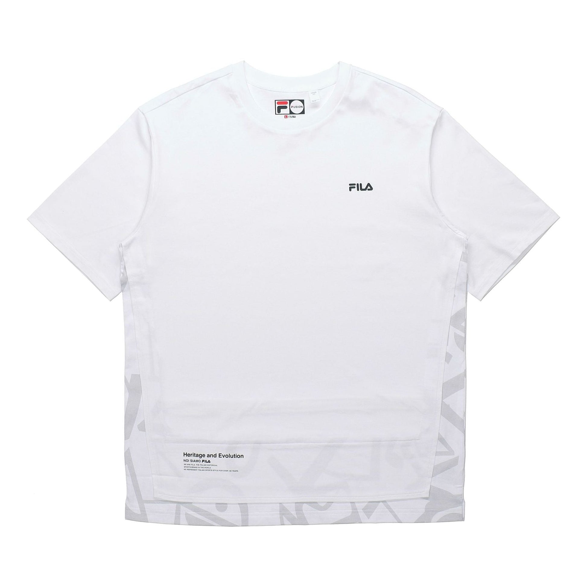 FILA MENS Fusion Casual Sports Tat Crew-neck Short Sleeve White T11M121119F-WT