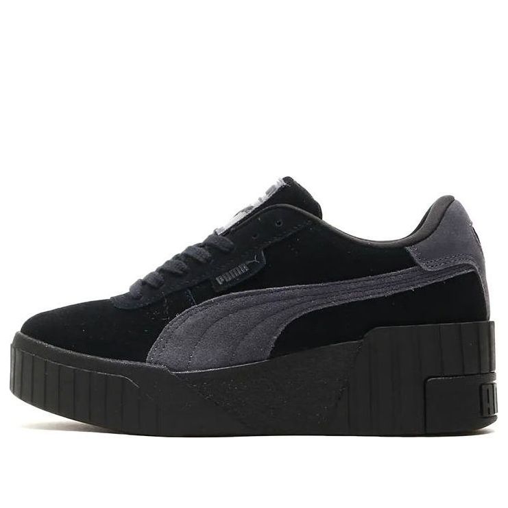 (WMNS) PUMA Cali Wedge Tonal Low Top Casual Skateboarding Shoes Black 385248-03