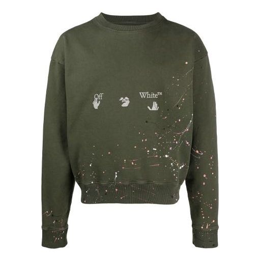 Off-White Men's SS21 Sports Sweatshirt Oversize Green OMBA035S21FLE0075701