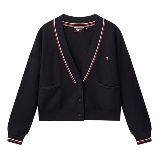 (WMNS) FILA Logo Knit Cardigan Legendary Blue F11W031402F-NV