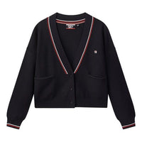 (WMNS) FILA Logo Knit Cardigan Legendary Blue F11W031402F-NV