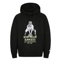 MLB NY hooded Long Sleeves Basic Large LOGO Printing Sports Unisex Black 31HDE2011-50L
