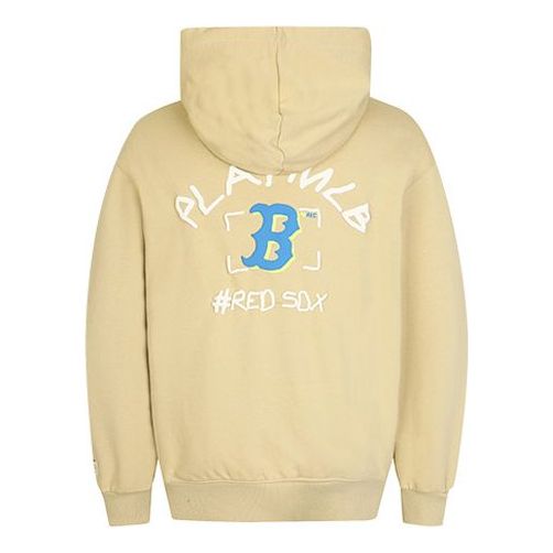 MLB PLAY Series hooded Loose Graffiti Printing Long Sleeves Unisex Khaki 31HD07011-43B
