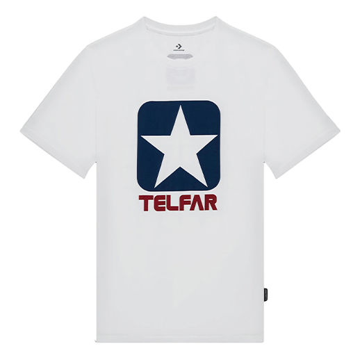Converse x TELFAR Crossover Basketball Sports Printing Round Neck Short Sleeve White T-Shirt 10022844-A01