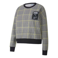 (WMNS) PUMA Rechack Pack Crew Sweatshirt 'Grey Black White Yellow' 597892-01