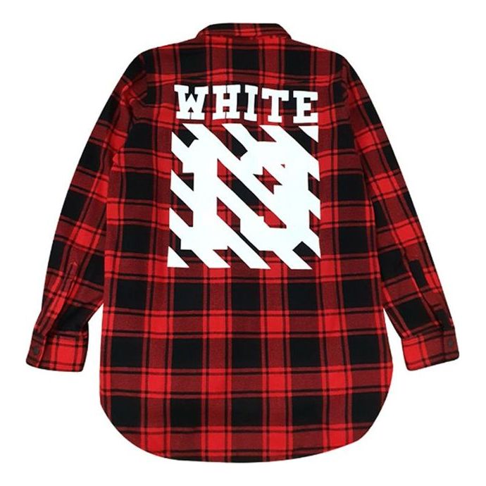 Off-White C/O VIRGIL 14SS Shirt Unisex BlackRed AU8002-13-P02