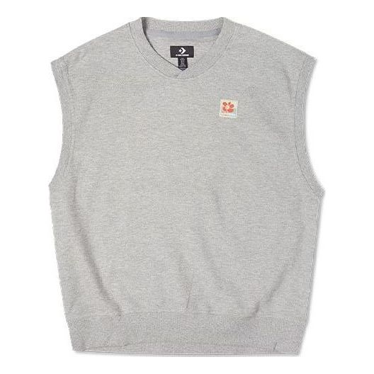 Converse Double Twill Knit Vest Asia Sizing 'Grey' 10022919-A01