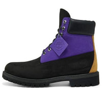 Timberland 6 Inch Premium Waterproof Wide Fit Boot 'Black Nubuck with Purple' A2KDPW