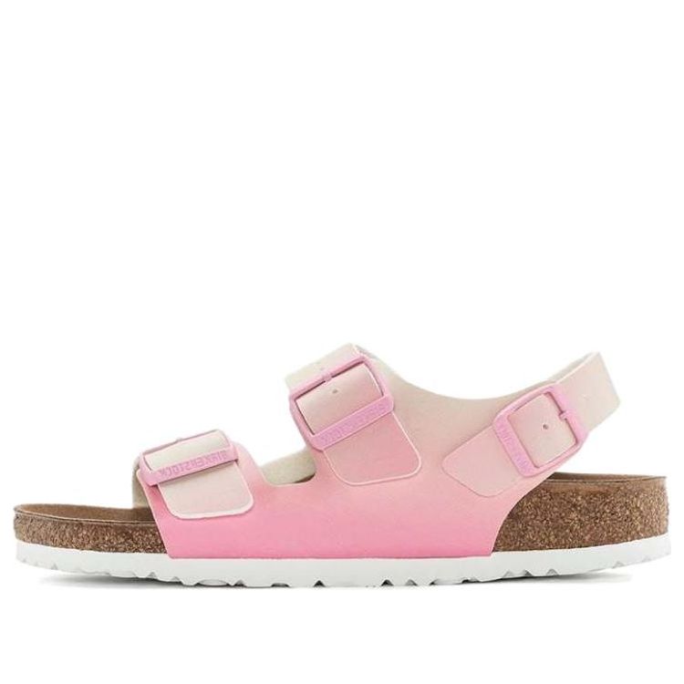 (WMNS) Birkenstock Milano Vegan Birko-Flor Narrow Fit Sandals 'Candy Pink Faded Lime' 1024152