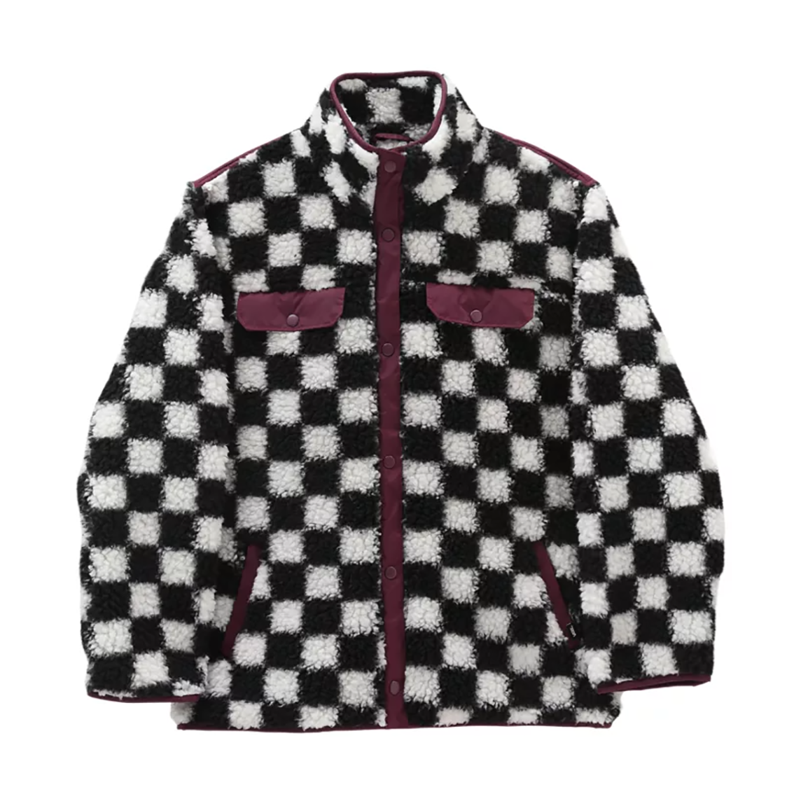 (WMNS) Vans Casual Polar Fleece Sports Jacket Black White Colorblock  VN0A5LJ3705