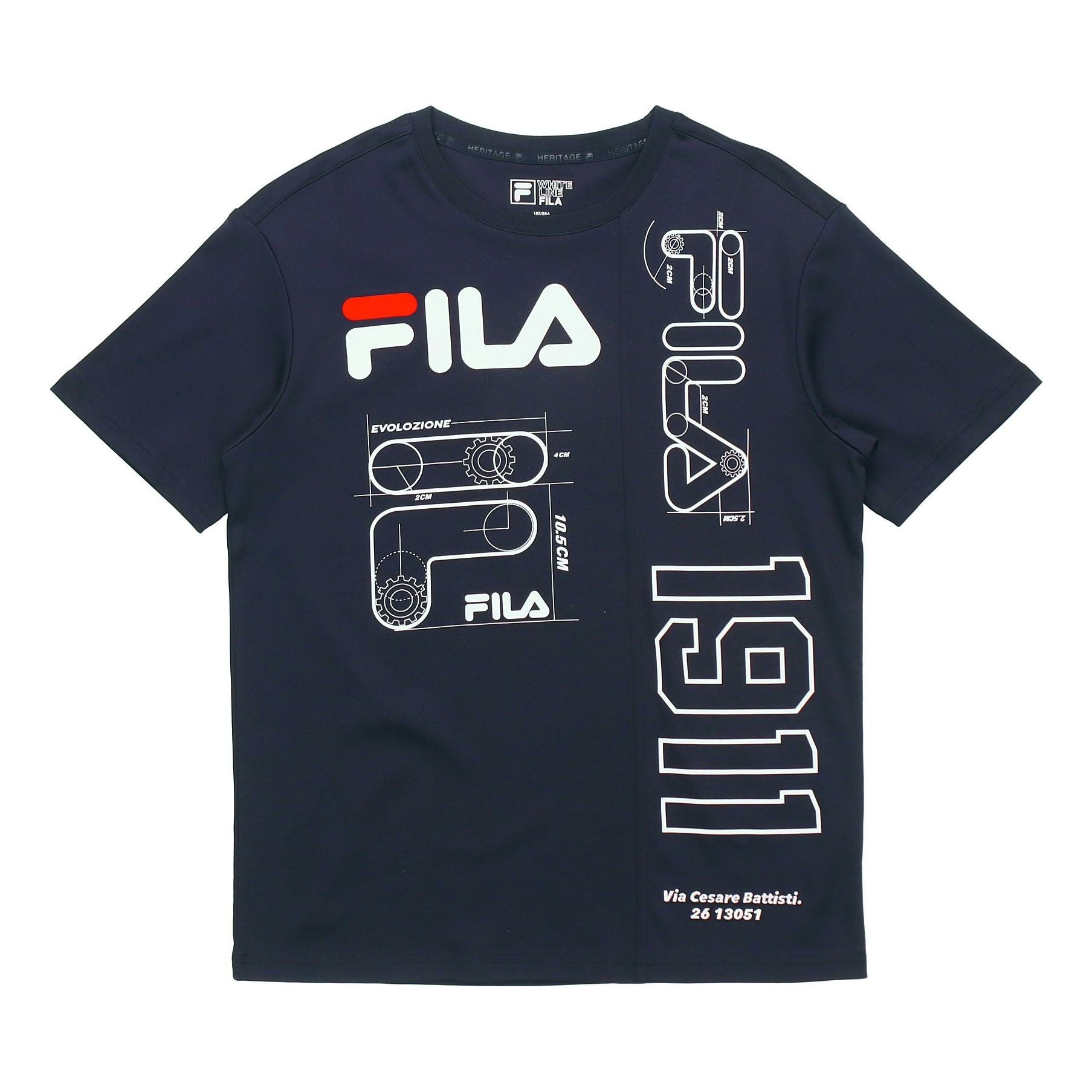 FILA Loose logo Alphabet Numeric Short Sleeve Blue F11M038117F-NV