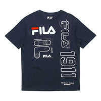 FILA Loose logo Alphabet Numeric Short Sleeve Blue F11M038117F-NV
