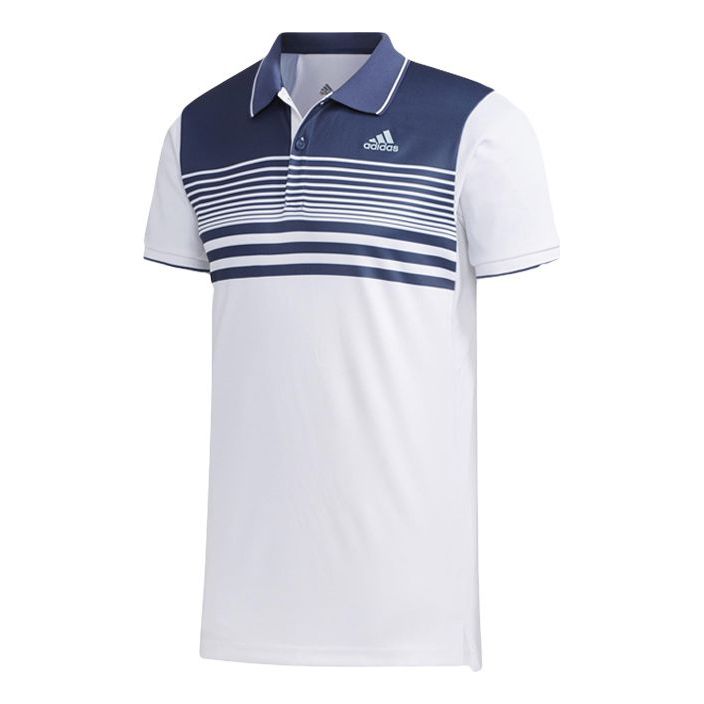 adidas Stripe Casual Short Sleeve polo White FN1452