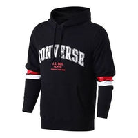 Converse Collegiate Text Pullover Hoodie Asia Sizing 'Black' 10017352-A01