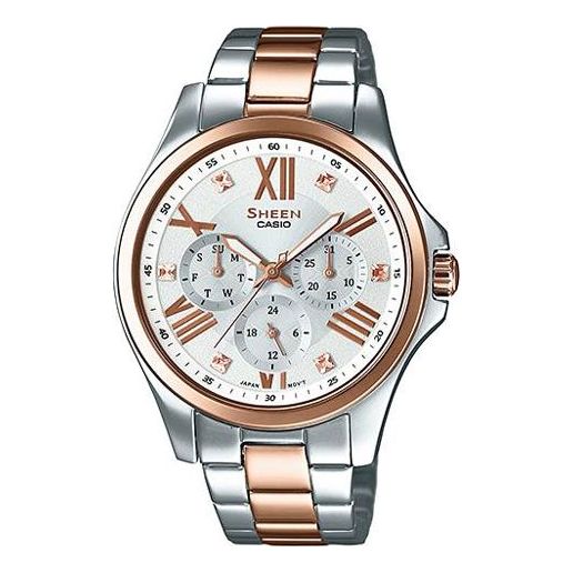 CASIO SHEEN Stainless Steel Strap White Watch Dial White Analog SHE-3806SPG-7A