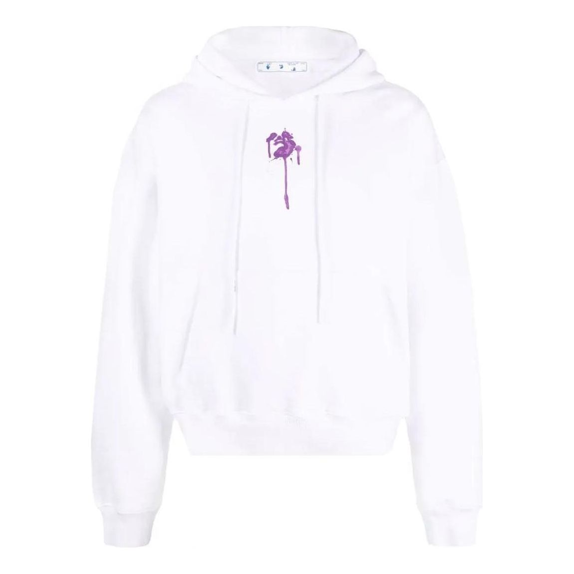 Men's Off-White SS22 Pattern Printing Hooded Long Sleeves Pullover Version White OMBB037F21FLE0130137