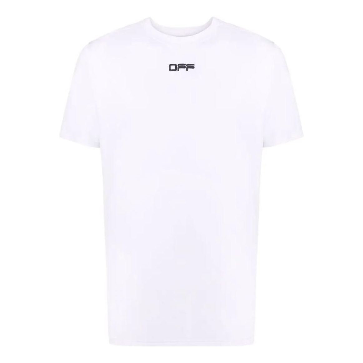 Men's Off-White SS22 Solid Color Logo Printing Round Neck Short Sleeve Version White T-Shirt OMVA026C99FAB00101100110