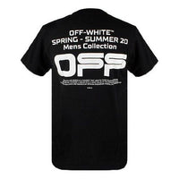 Off-White C/O Virgil Abloh Men's Black Wavy Line Logo Slim Tee Black OMAA027R201850041001