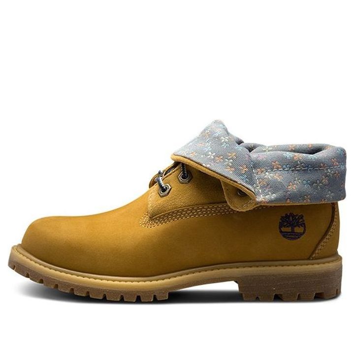 (WMNS) Timberland Authentic Waterproof Roll-Top Floral Print Boots 'Wheat Grey' 8014BW