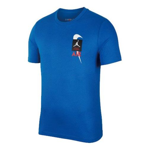 Air Jordan 4 Legacy Printing Pattern T-Shirt 'Blue' CQ8298-460