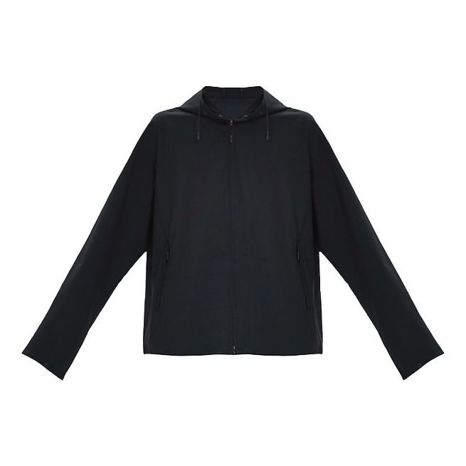 Men's Y-3 Craft Zipper hooded Long Sleeves Windproof Jacket Black FN5756