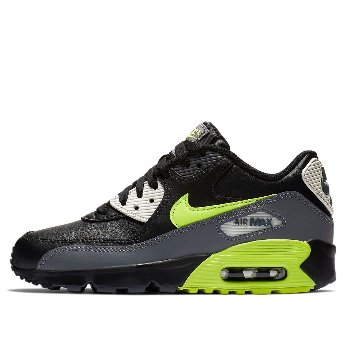 (GS) Nike Air Max 90 LTR 'Dark Grey Volt' 833412-023