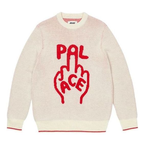 Palace Finger Up Knit Sweater 'White' P20KW009