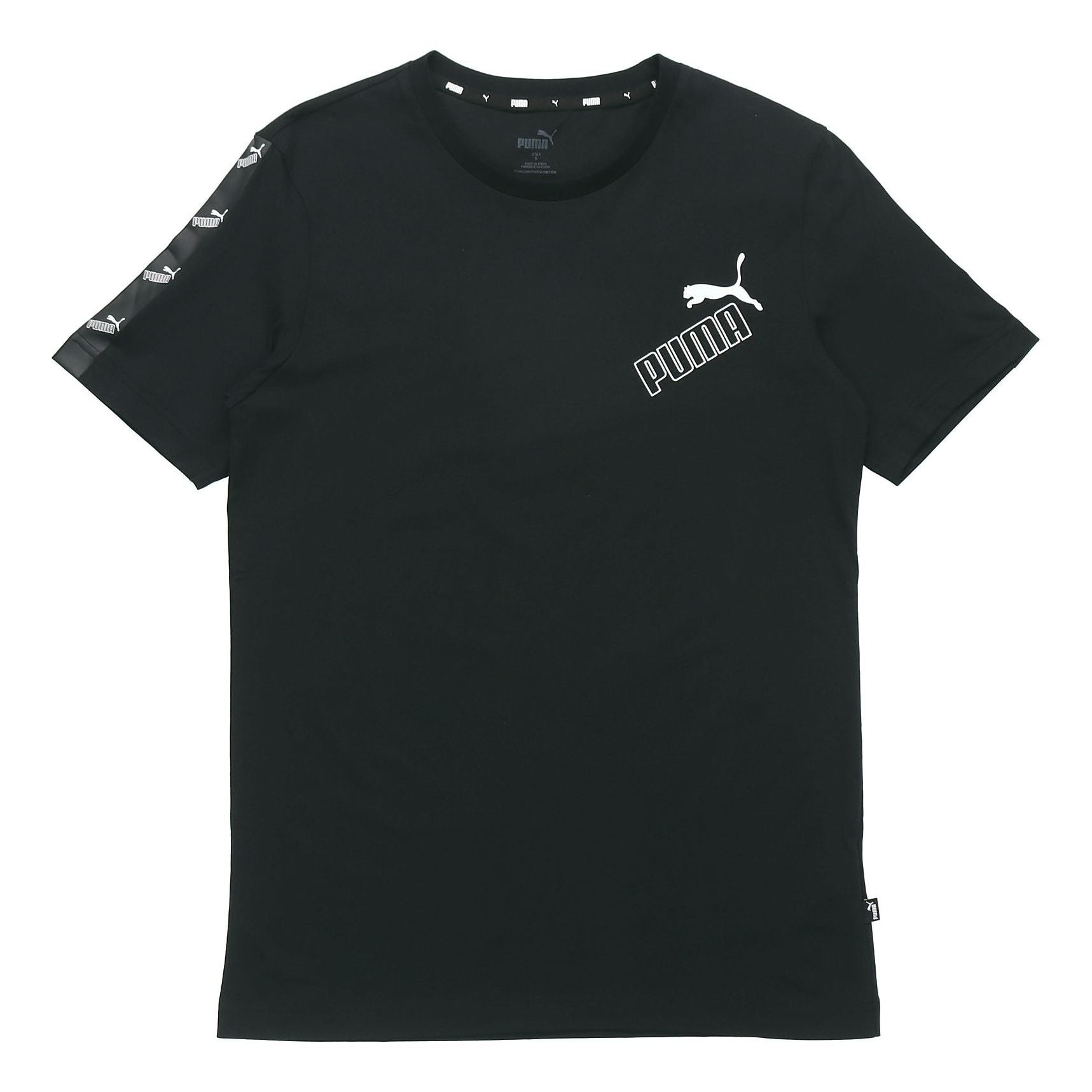 PUMA Amplified Printing Round Neck Short Sleeve Black 586349-01