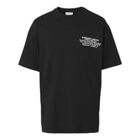 Men's Burberry Alphabet Printing Cotton Loose Short Sleeve Black 80427481