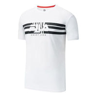 FILA Stripe Contrasting Colors logo Printing Short Sleeve White A11M023107F-WT