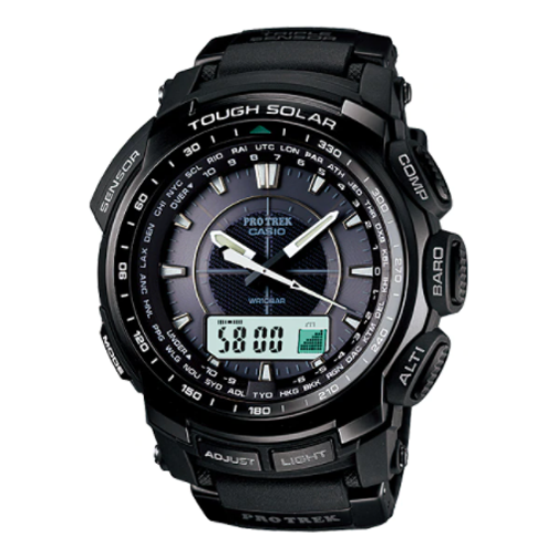 Men's CASIO PRO TREK Series Black Outdoor Solar Energy Waterproof 49.3mm Resin Strap Watch Solar Powered Mens PRG-510-1