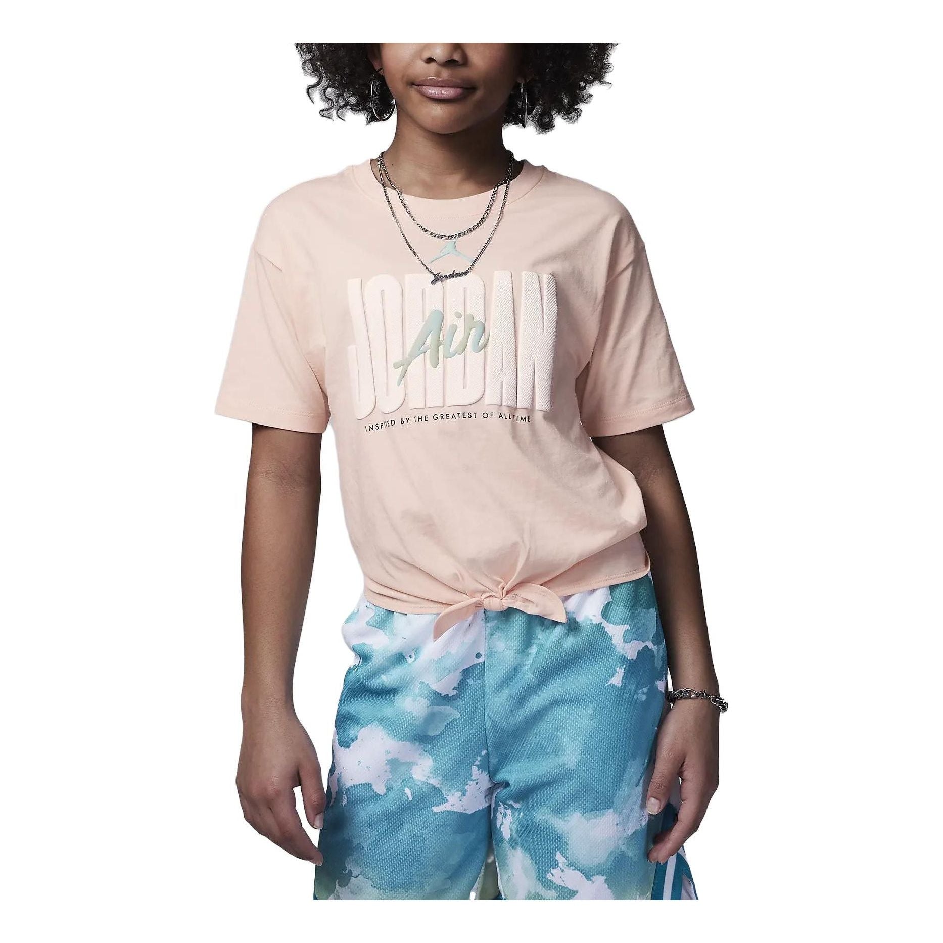 (GS) Air Jordan Grade School Greatness T-Shirt 'Pink' 45C404-AAJ