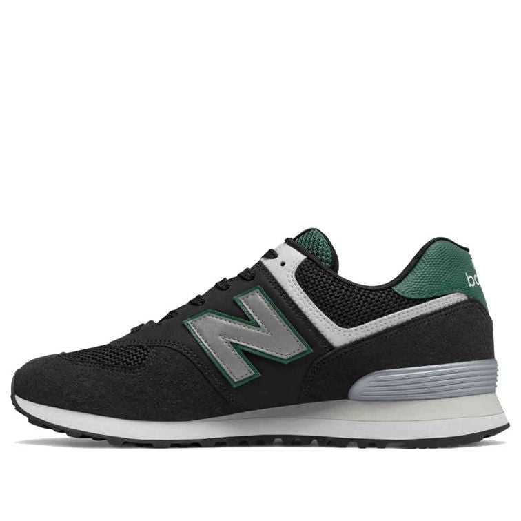New Balance 574 Series Pebbled Sport Sneakers Black/Green ML574SRA