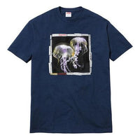 Supreme SS18 Jellyfish Tee Navy Printing Short Sleeve Unisex Navy Blue SUP-SS18-0070