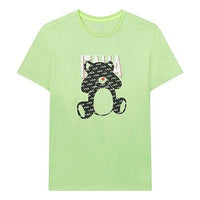 FILA Bear Printing Short Sleeve Couple Style Fluorescence Green F51U048101F-LG