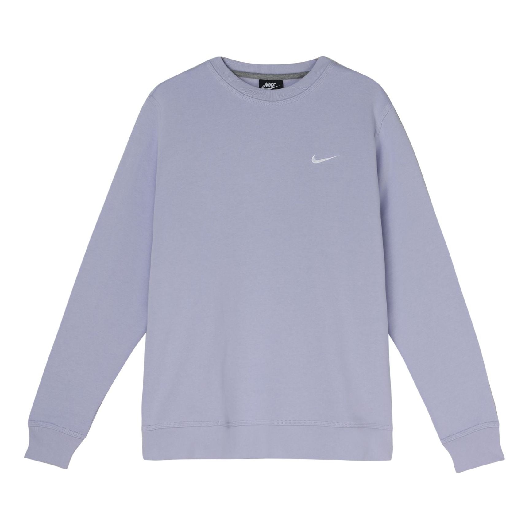 Men's Nike Solid Color Chest Brand Logo Printing Embroidered Round Neck Pullover Autumn Light Purple 916609-539