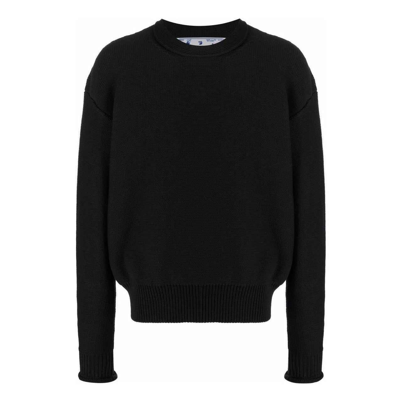 Off-White Wave Crew Neck Jumper 'Black' OMHE107S22KNI0021010