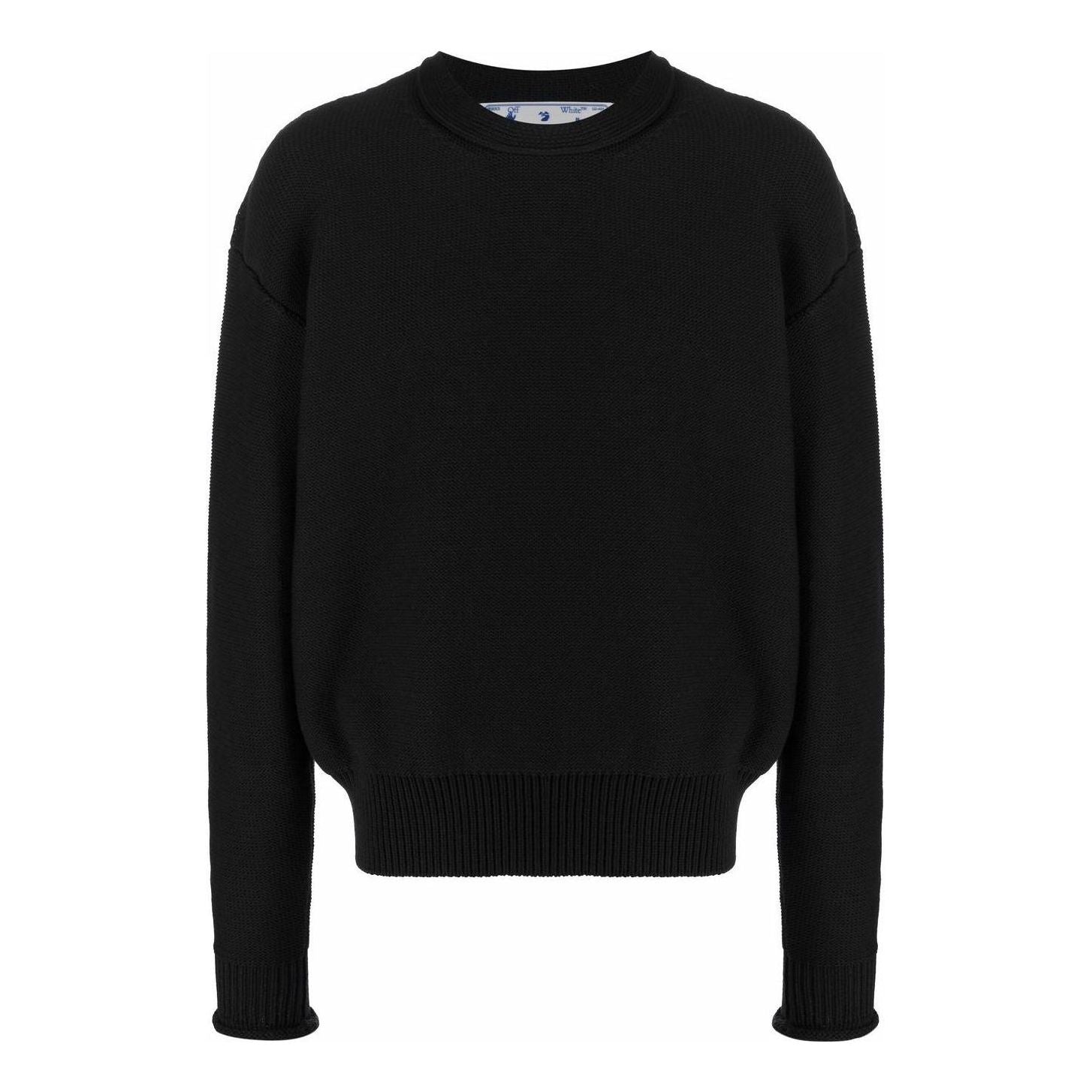 Off-White Wave Crew Neck Jumper 'Black' OMHE107S22KNI0021010