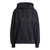 (WMNS) adidas originals Distressed Hoodie Asia Sizing 'Black' IY9025
