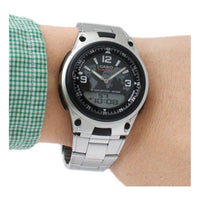 CASIO Stainless Steel Strap Black Analog/Digital Combo AW-80D-1A2