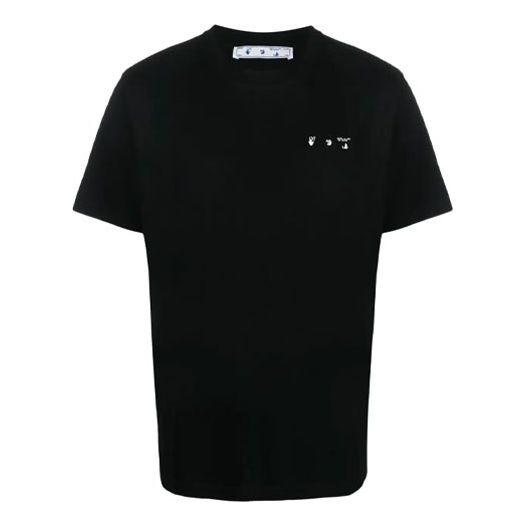 Men's Off-White FW21 Chest Logo Round Neck Short Sleeve Black T-Shirt OMAA027F21JER0061001