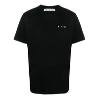 Men's Off-White FW21 Chest Logo Round Neck Short Sleeve Black T-Shirt OMAA027F21JER0061001