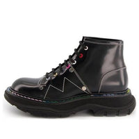 (WMNS) Alexander McQueen Tread Lace Up Boots 'Black Multicolor' 595469WHZ8S1032