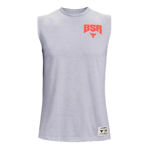 Under Armour Project Rock Show Your BSR Sleeveless Shirt 'White Orange' 1364744-011