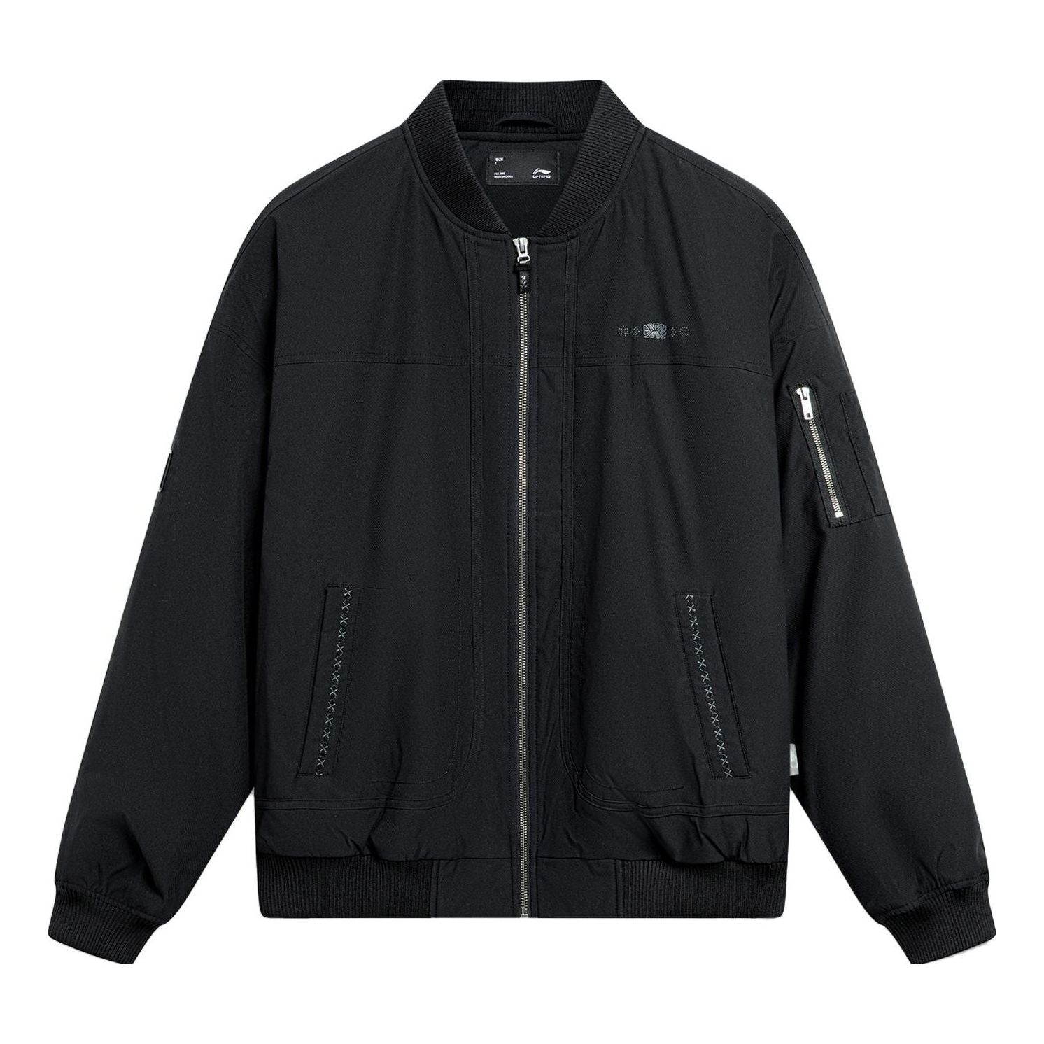 Li-Ning Chinese Culture Logo Bomber Jacket 'Black' AJMT095-2